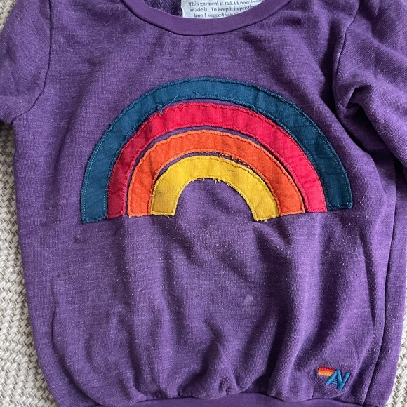Very well loved Aviator Nation rainbow sweatshirt - Picture 3 of 4